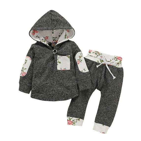 Winter Baby Boy Clothes 9-12 Boys Clothes Plaid Hooded Shirt 2pcs Outfit: Button Front Toddler Fall Winter Hoodie & Jogger Set (4-8 years)