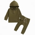 thumbnail image 1 of Winter Baby Boy Clothes Kids Boys Fall Hooded Long Sleeve Drawstring Pants 6 12 18 24 Months 2T 3T Everyday Outfit Set 2 PC, 1 of 9