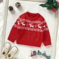 thumbnail image 1 of Winter Baby Boy Girl Christmas Sweaters Clothes Red Reindeer Knitted Newborn Infant Unisex Pullover Toddler Kids Outwear Jumpers, 1 of 6