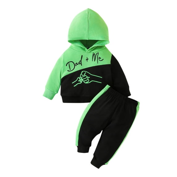 Winter Baby Boy Outfits Fashion Letter Printing Long Sleeve Hoodie Sweatshirt and Sweatpants Set Sports Suits for Girls 6Months-5Years Children'S Clothing