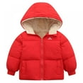 thumbnail image 1 of Winter Baby Boys Girls Hooded Coats Jacket Cotton Long Style Thicken Velvet Warm Clothes For Baby Kids Outerwear Hooded Sweaters,1-6T, 1 of 4