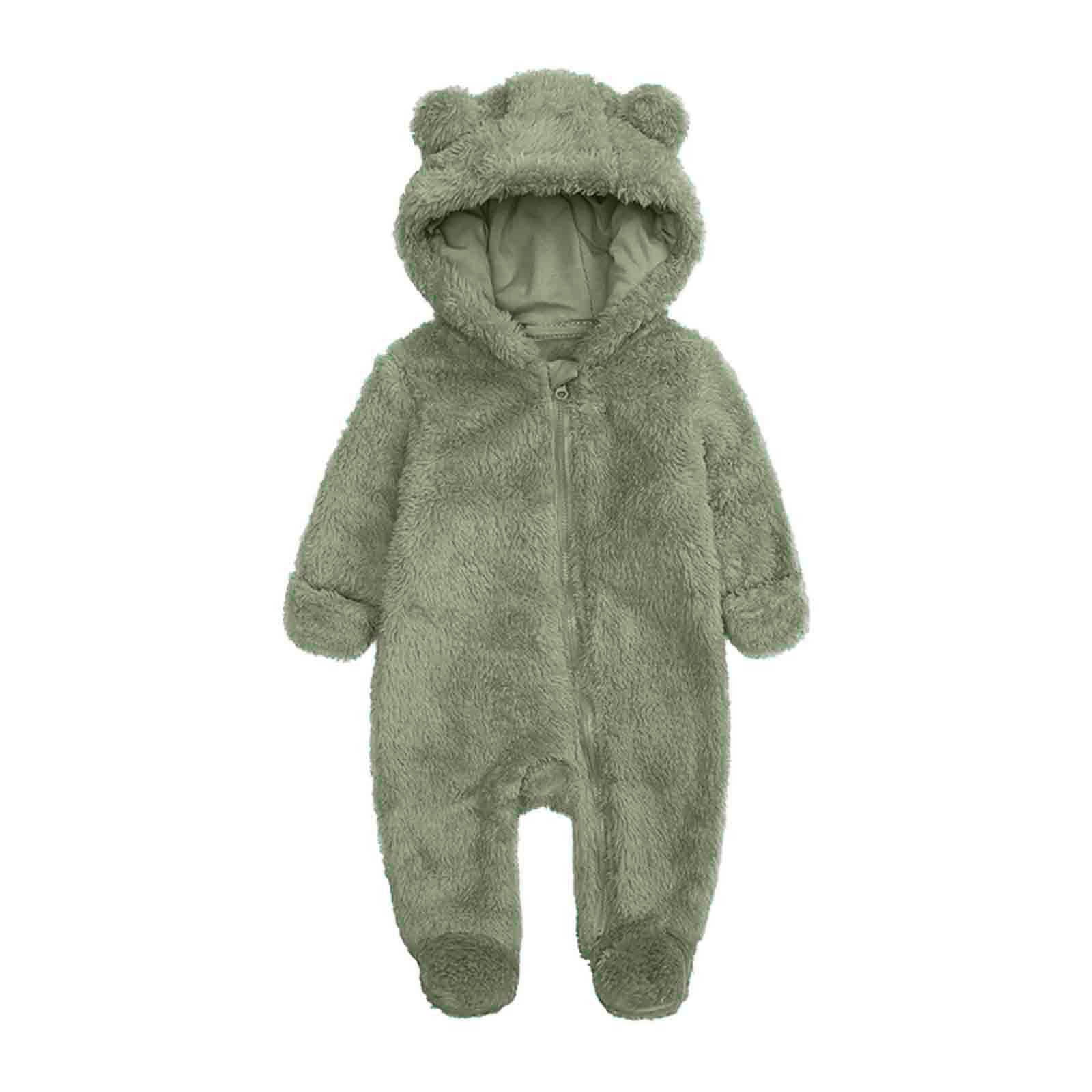 Warm Autumn Winter Baby Girls Boys Rompers Cartoon Cute Thick Warm Hooded Jumpsuits For Babies In Modern Design
