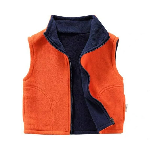 ZyeKqe Baby Boys Girls Clothes Winter Warm Fleece Sleeveless Jacket Toddler Kids Solid Color Outerwear Vests