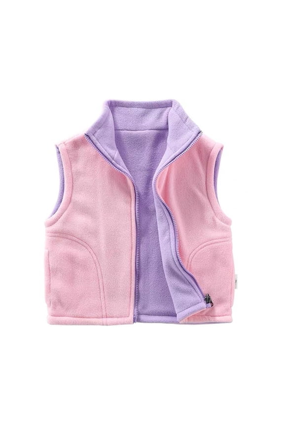 Baby Boys Girls Clothes Winter Warm Fleece Sleeveless Jacket Toddler Kids Solid Color Outerwear Vests