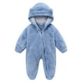 Winter Baby Clothes keep Warm Fleece Thick 1sie Ear Hooded Jumpsuits