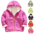 thumbnail image 1 of Winter Baby Girls and Boys Warm Jackets Fashion Solid Color Cute Plush Thickening Keep Warm Zipper Hoodie Coat, 1 of 4