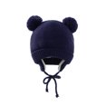 thumbnail image 1 of Winter Baby Stuff Hat for Boy Girls Accessories Knited Cap Kids Hat Fleece Warm Gloves Thick Winter Ear Kids Hat Baby Bonnet (Navy hat), 1 of 7