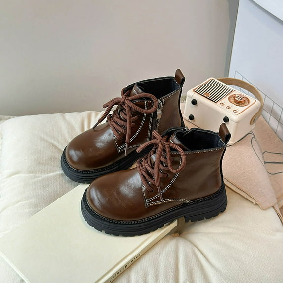 Winter Baby Toddler Infant Unisex Martin Boots Leather Soft Sole Anti-Slip Boots