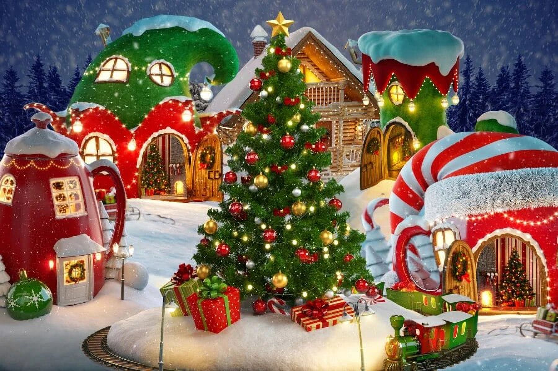 Winter Backgrounds For Photography Snow Pine Village Yard Merry