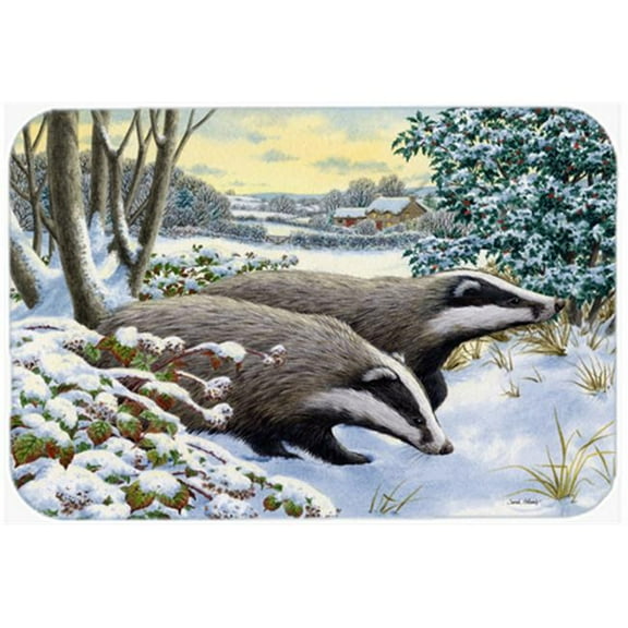 Winter Badgers Glass Large Cutting Board