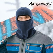 Winter Balaclava Face Mask, AYAMAYA Ski Mask Cover, Head and Neck Covering Windproof Breathable Anti Cold Weather Gear for Outdoor Skiing Riding Fleece Thermal Mask for Men and Women(Blue)