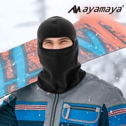 Winter Balaclava Face Mask, AYAMAYA Ski Mask Cover, Head and Neck Covering Windproof Breathable Anti Cold Weather Gear for Outdoor Skiing Riding Fleece Thermal Mask for Men and Women(Black)