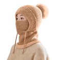 thumbnail image 1 of Winter Balaclava Face and Neck Mask Hood Ski Mask Face Warmer Ski Balaclava Winter Knitted Ski Mask Cold Weather Balaclava Warm Hat Warm Skull Cap Fit for Helmets Brown One Size, 1 of 4