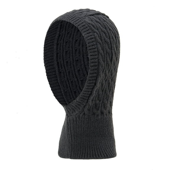 Winter Balaclavas Winter Unisex Yarn And Velvet Neck Cover Windproof Solid Color Knitted Hat