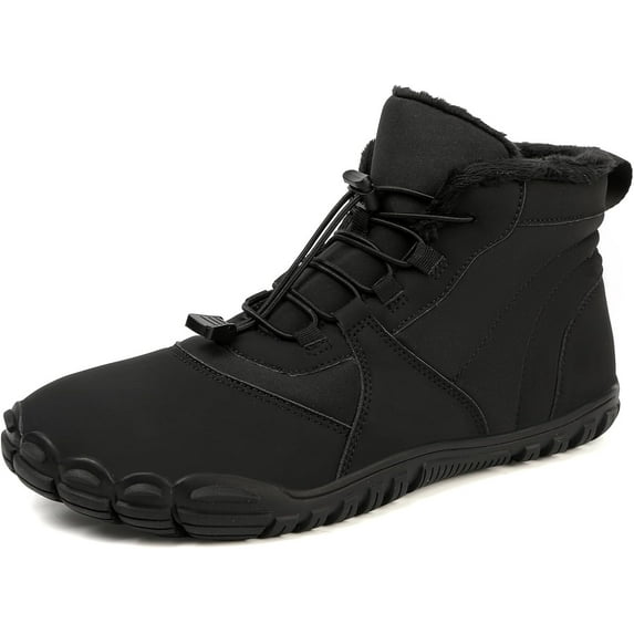 Winter Barefoot Boots Womens,Minimalist Warm Zero Drop Snow Boot Slip On Barefoot Boots Men Wide Waterproof Hiking Boots Women