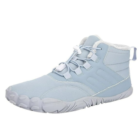 XIMIN Winter Barefoot Hiking Boots Slip On Warm Zero Drop Snow Boot Wide Toe Box Ankle Boots Minimalist Waterproof Shoes Five Finger Sneakers Hike Shoes