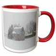 thumbnail image 1 of 3drose, Winter Barn, 11oz Two-tone Red Mug, 1 of 6