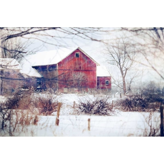 Winter Barn Poster Print by Kelly Poynter