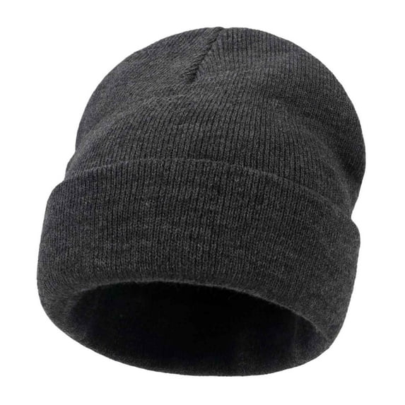 ZQUUVOU Women's Fashion Knit Beanie Fall Winter Trendy Soft Touch Yarn Unisex Skull Cap Solid Color Cold Weather Gift Dark Gray