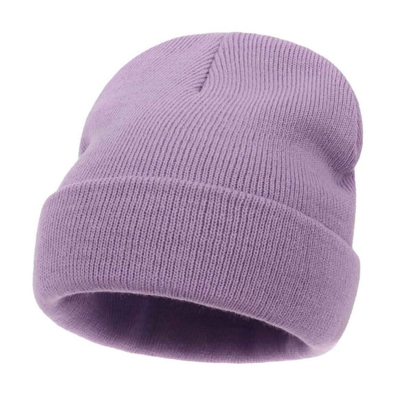 ZQUUVOU Women's Fashion Knit Beanie Fall Winter Trendy Soft Touch Yarn Unisex Skull Cap Solid Color Cold Weather Gift Purple