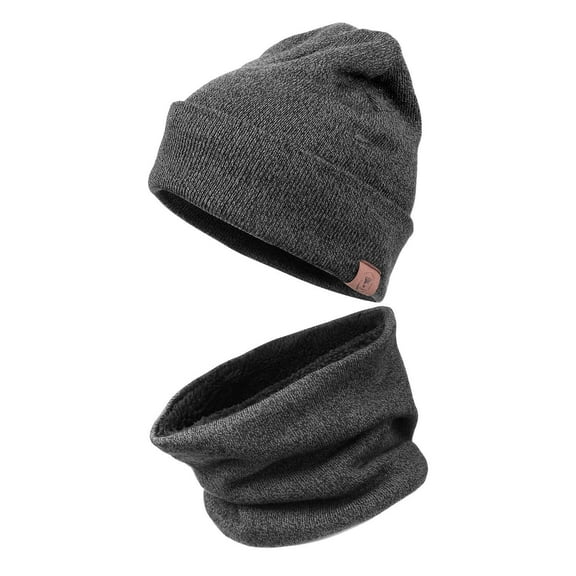 Winter Beanie Daily Hat - Thermal Polar Fleece Ski Stocking Skull Cap for Men and Women Set