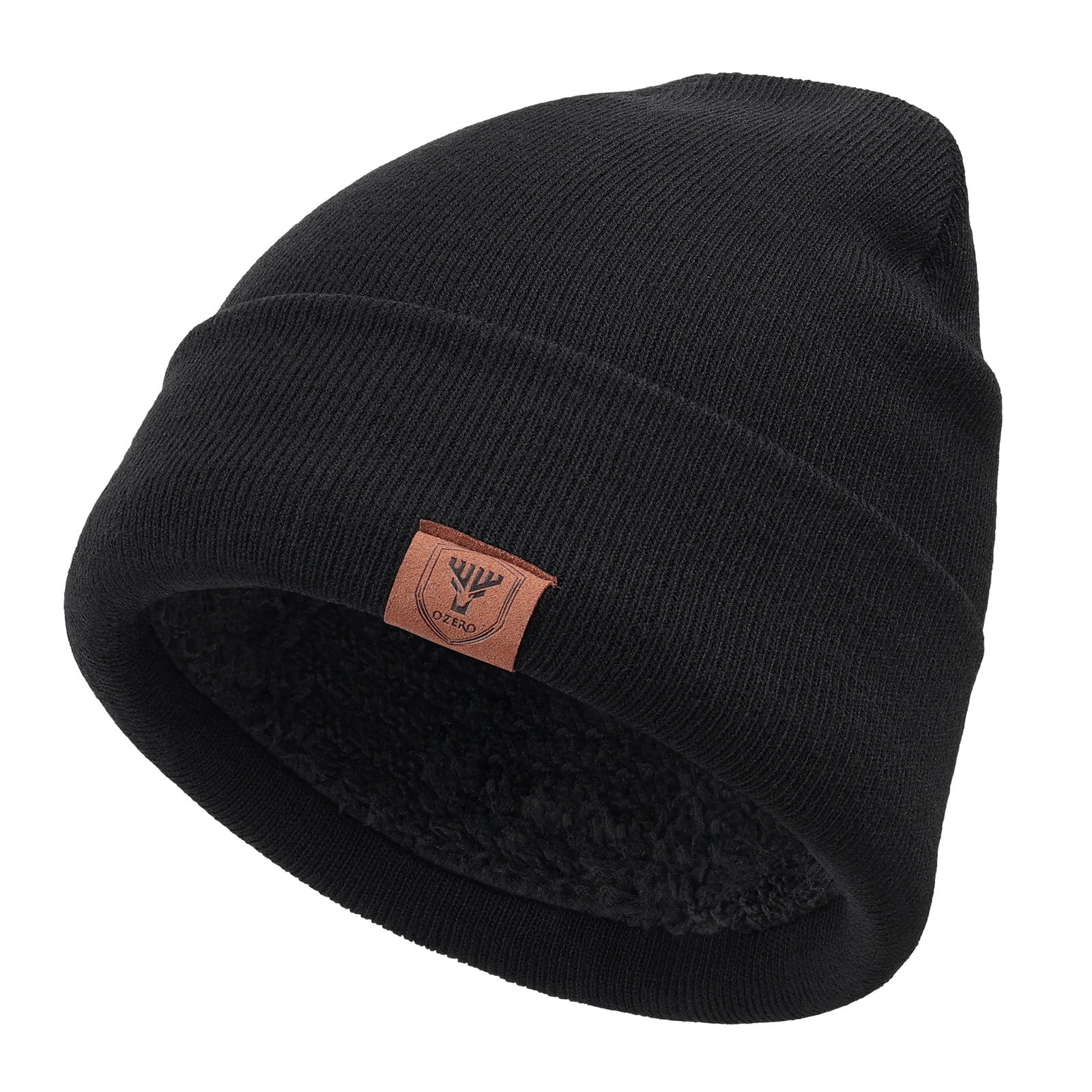 OZERO Knit Beanie Winter Hat Thermal Polar Fleece Ski