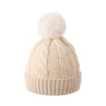 thumbnail image 1 of Winter Beanie Hat, Boys Girls Warm Fleece Lined Knitted Soft Ski Cuff Cap Beanie Hats with Pom Pom 0-4 Years under $10, 1 of 3