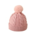 thumbnail image 1 of Winter Beanie Hat, Boys Girls Warm Fleece Lined Knitted Soft Ski Cuff Cap Beanie Hats with Pom Pom 0-4 Years under $10, 1 of 3