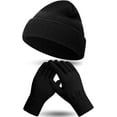 thumbnail image 1 of Winter Beanie Hat Gloves Set, Soft Knitted Hat Stretchy Gloves Warm Skull Cap Set for Women Men Gifts, 1 of 6