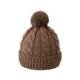 thumbnail image 1 of Winter Beanie Hat, Kids Boys Girls Warm Fleece Lined Knitted Soft Ski Cuff Cap Beanie Hats with Pom Pom 0-4 Years under $10, 1 of 3