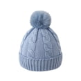 thumbnail image 1 of Winter Beanie Hat, Kids Boys Girls Warm Fleece Lined Knitted Soft Ski Cuff Cap Beanie Hats with Pom Pom 0-4 Years under $10, 1 of 3