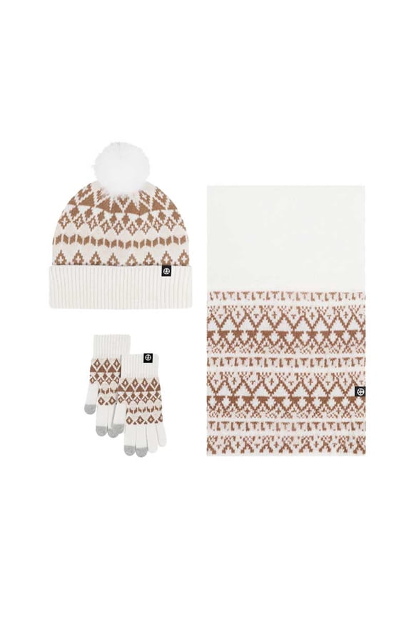 Winter Beanie Hat Scarf Gloves, Warm Knit Hat Long Scarf Neck Warmer Touch Screen Winter Gloves Set Gifts for Women