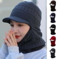 thumbnail image 1 of Winter Beanie Hat Scarf Set,Fleece Lined Warm Hat Neck Warmer,Thick Skull Cap Knit Beanie for Men Women, 1 of 8