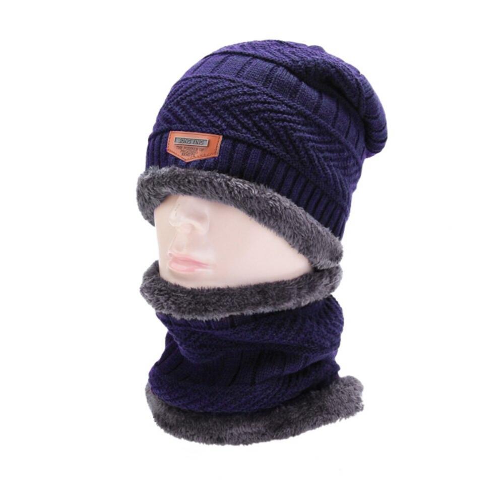 Warm Knit Winter Hat & Scarf Set For Men & Women - Thick Lined, Windproof Beanie & Neck Warmer