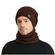 OGLCCG Winter Beanie Hat Scarf Set Warm Thick Knit Hat Beanie Skull Caps Neck Warmer Scarfs Thick Fleece Lined Winter Hat & Scarf for Women Men Gifts