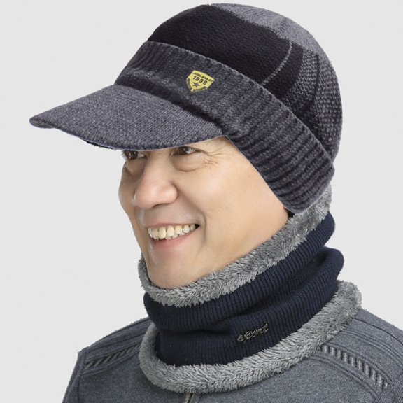 Winter Beanie Hat & Scarf: Warm Knit Beanie Hat for Men Women Cable Knit Watch Cap & Neck Gaiter Scarf