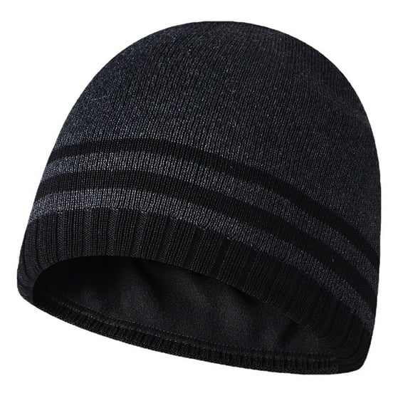 Winter Beanie Hat Warm Knit Cuffed Plain Toboggan Cap - Carbon gray