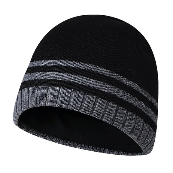 Winter Beanie Hat Warm Knit Cuffed Plain Toboggan Cap
