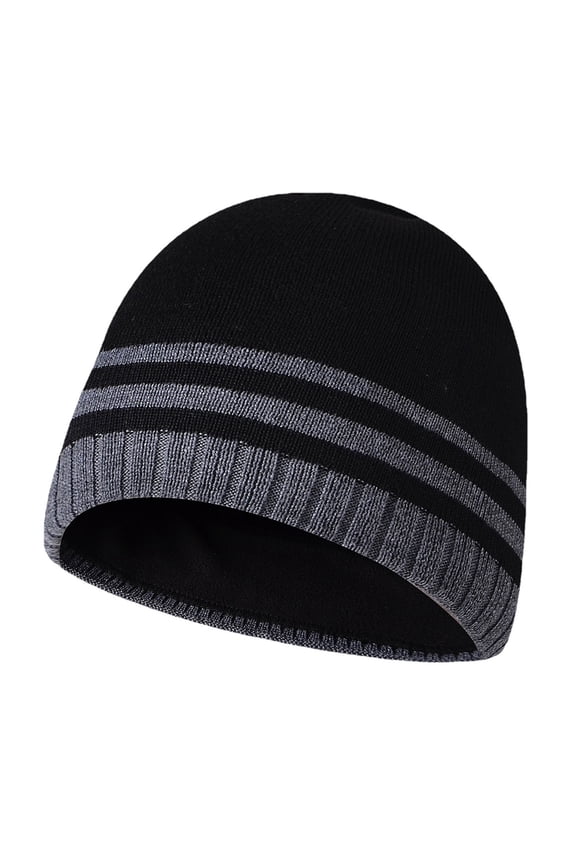 Winter Beanie Hat Warm Knit Cuffed Plain Toboggan Cap