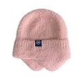 thumbnail image 1 of Winter Beanie Hat for Women Snow Beanie Work Hat Cuff Beanie Hat Toboggan Hats Snow Hats Thermal Beanie Poms for Hats Warm Fleece Lined Beanie Hat Skull Beanie Mens Pink One Size, 1 of 3