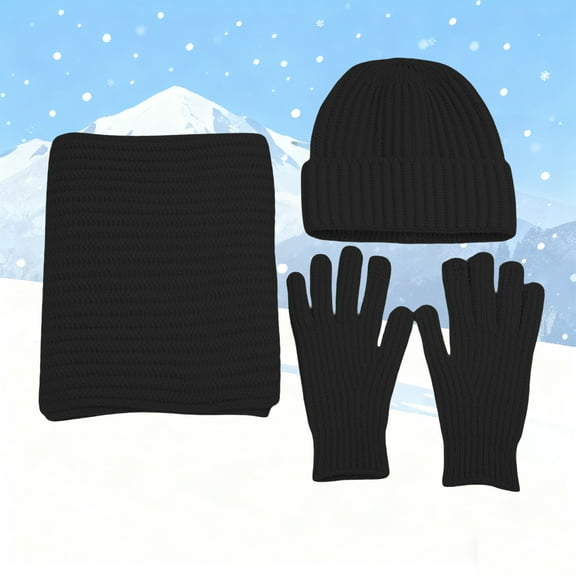 Winter Beanie Hat for Women Unisex Scarf Hat Gloves Set for Winter