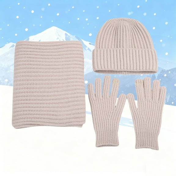 Winter Beanie Hat for Women Unisex Scarf Hat Gloves Set for Winter