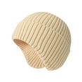 thumbnail image 1 of ZQUUVOU Winter Beanie Hats with Earflap For Men Women Warm Thermal Knitted Caps Beige, 1 of 4