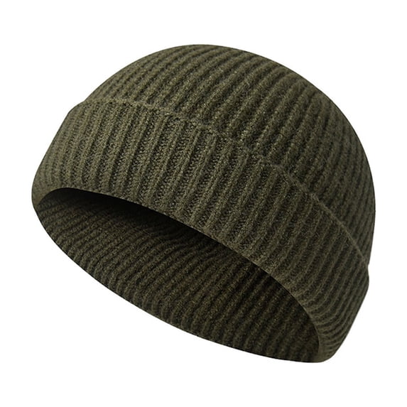 Winter Beanie Hats for Men Outdoor Stretchy Knit Ski Caps Green One Size