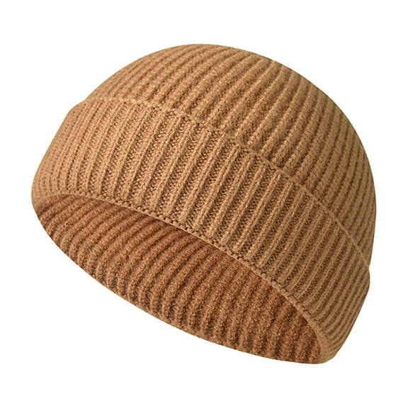Winter Beanie Hats for Men Outdoor Stretchy Knit Ski Caps Khaki One Size