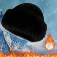 thumbnail image 1 of Winter Beanie Hats for Women Warm Knit Skull Cap Fur Hat with Pompom Trapper Hat Ear Cover, 1 of 6