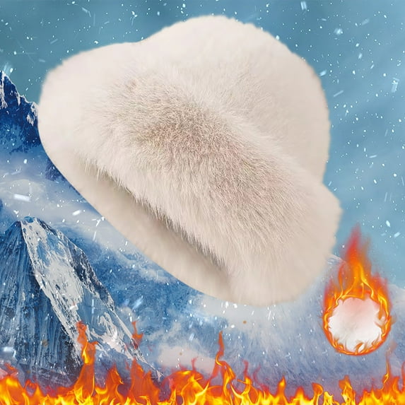 Winter Beanie Hats for Women Warm Knit Skull Cap Fur Hat with Pompom Trapper Hat Ear Cover