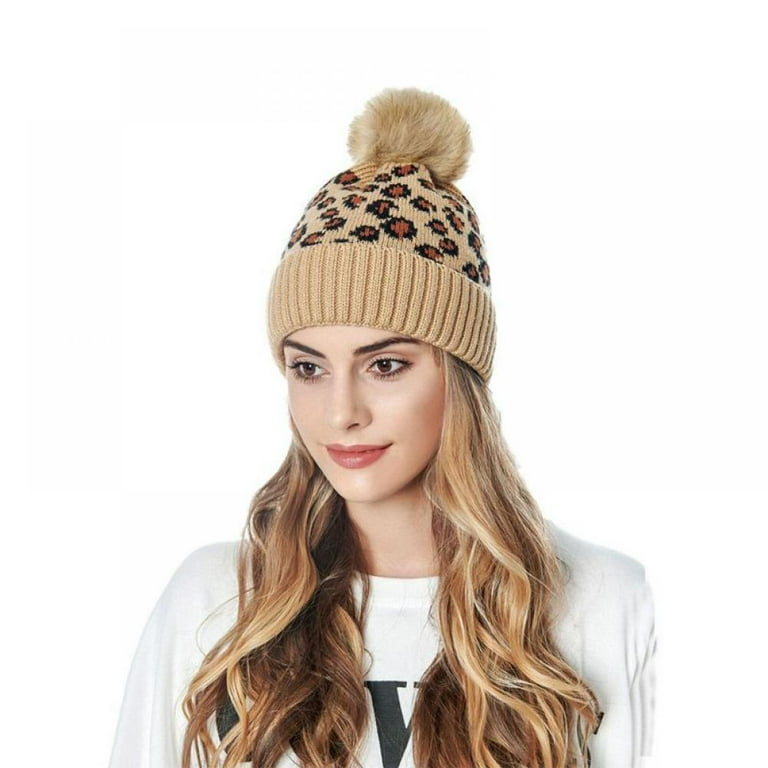 Leopard print sale bobble hat