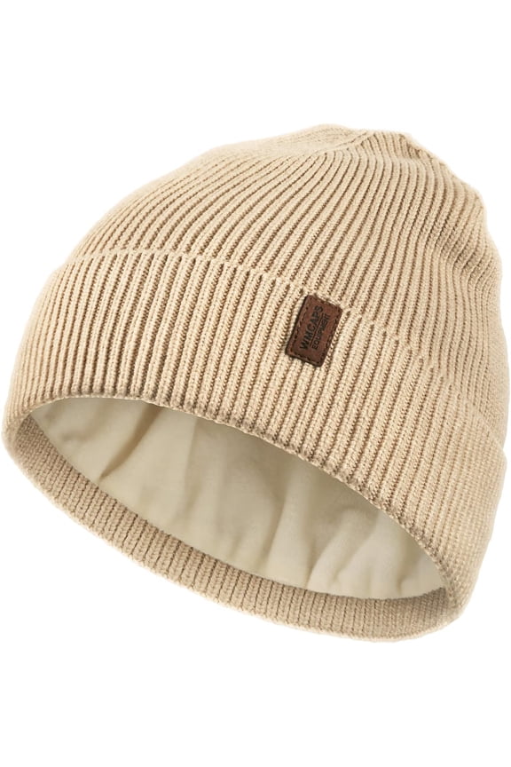 Winter Beanie for Men Women, Fleece Lined Beanie Soft Warm Knit Hat Ski Stocking Cuffed Cap