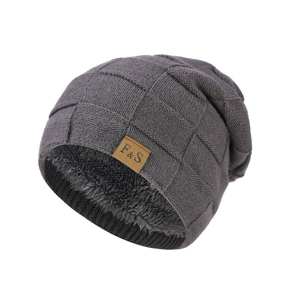 Winter Beanie for Men Women Men Winter Fashion Wool Hat Pile Hat Snow Fleece Ear Warmers Knitted Hat Gray